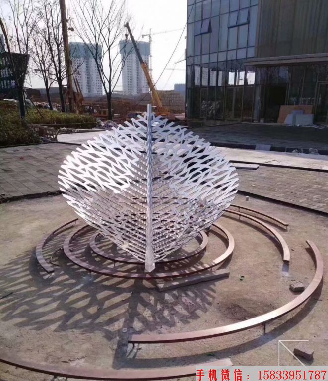 不锈钢树叶雕塑,镂空树叶雕塑2