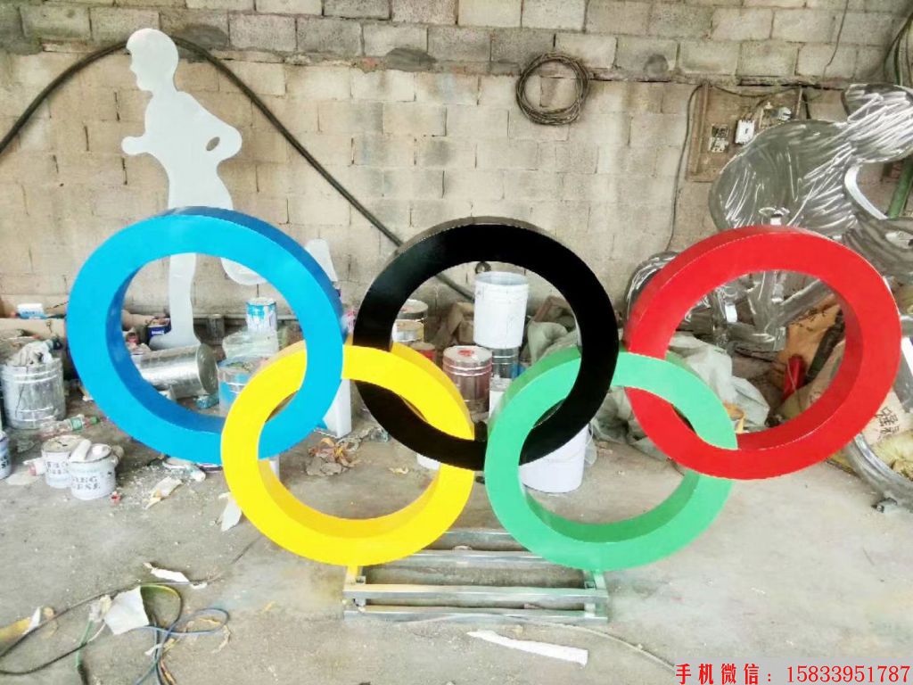 不锈钢五环雕塑,创意五环雕塑1