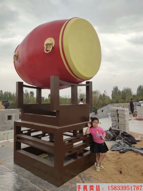 不锈钢战鼓雕塑,仿真鼓雕塑,喜庆大鼓雕塑7