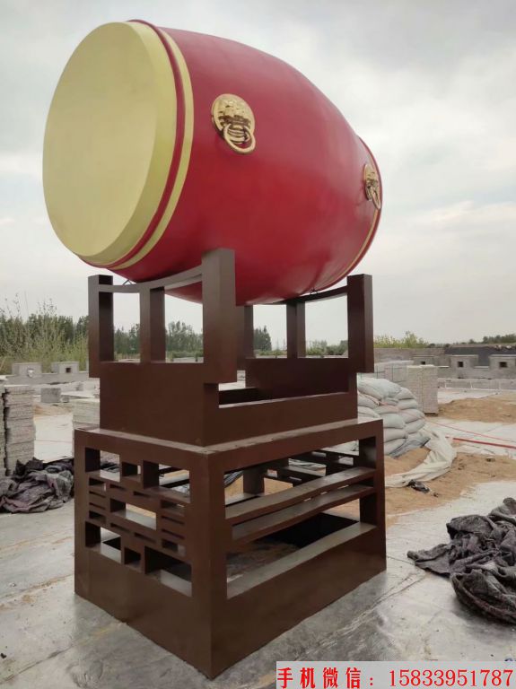 不锈钢战鼓雕塑,仿真鼓雕塑,喜庆大鼓雕塑2