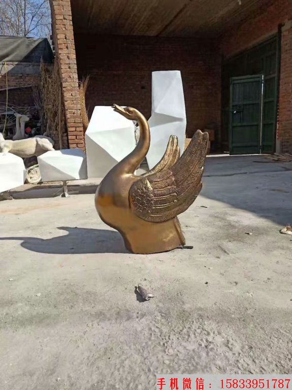 仿铜天鹅雕塑,天鹅雕塑喷水