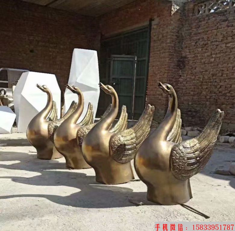 仿铜天鹅雕塑,天鹅雕塑喷水1